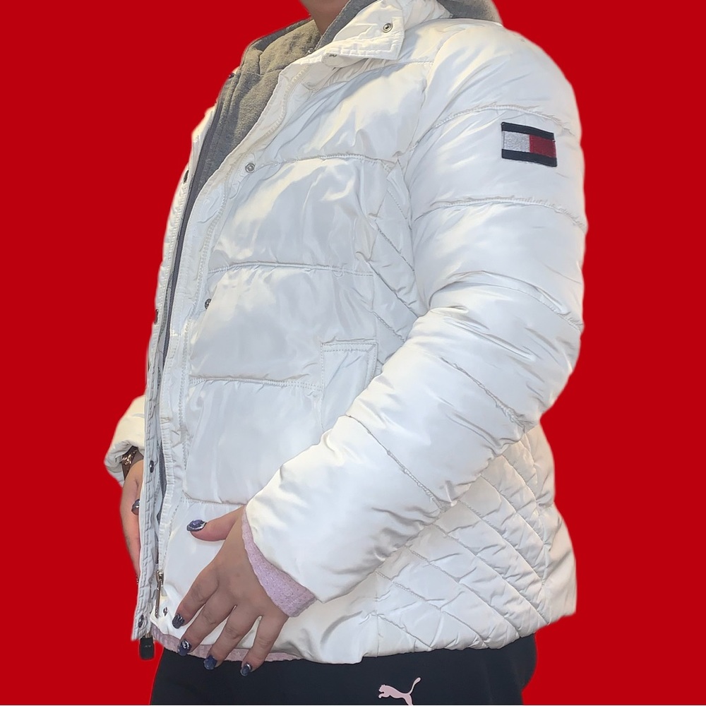 Tommy Hilfiger white winter puff jacket XL, excellent condition